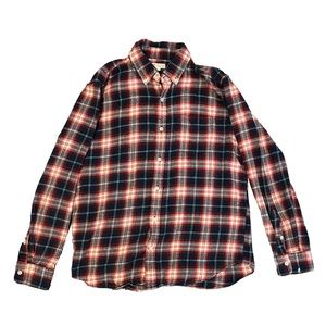 Red/Navy Blue Checkered Pattern Flannel